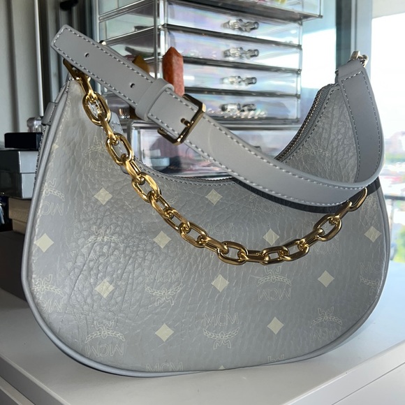 MCM Handbags - MCM small Aren Crescent shoulder bag